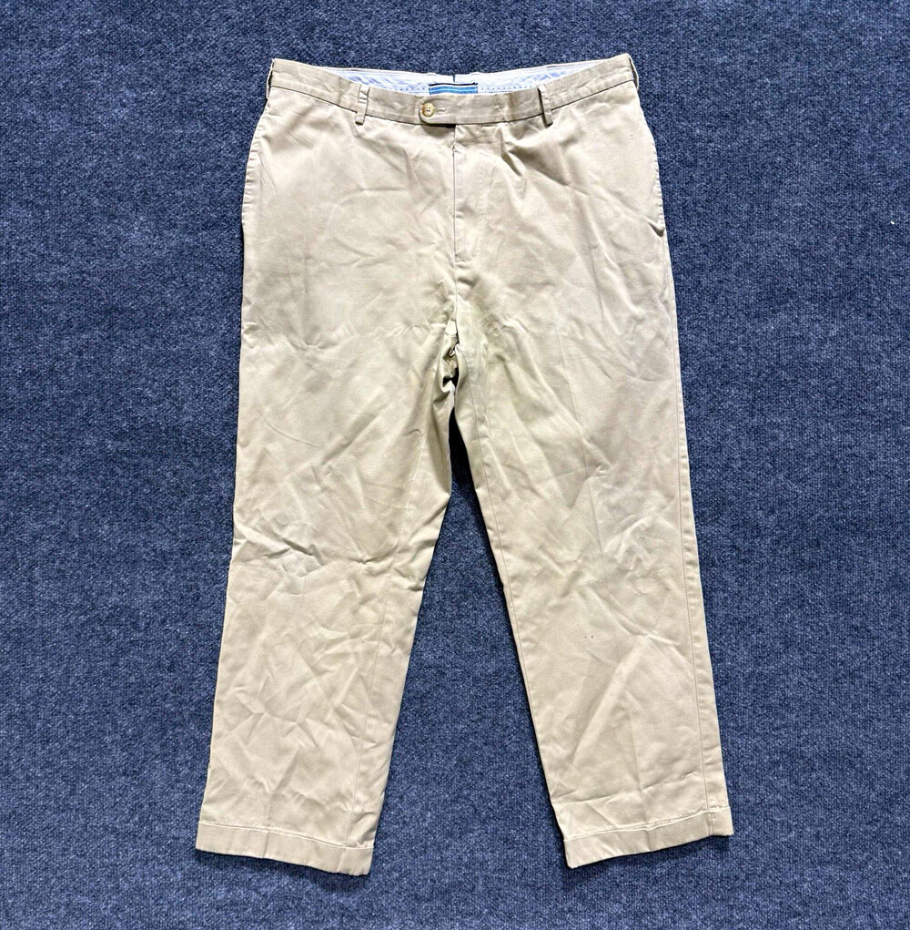 Peter Millar Men’s 38x27 Khaki Chino Pants Pima Cotton Flat Front Golf